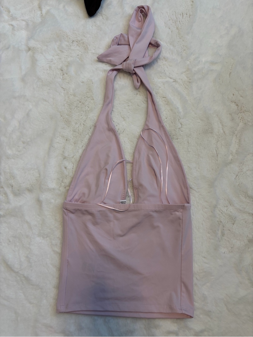 GARAGE Ruched pixie Halter Top in Light Pink - Picture 4 of 5